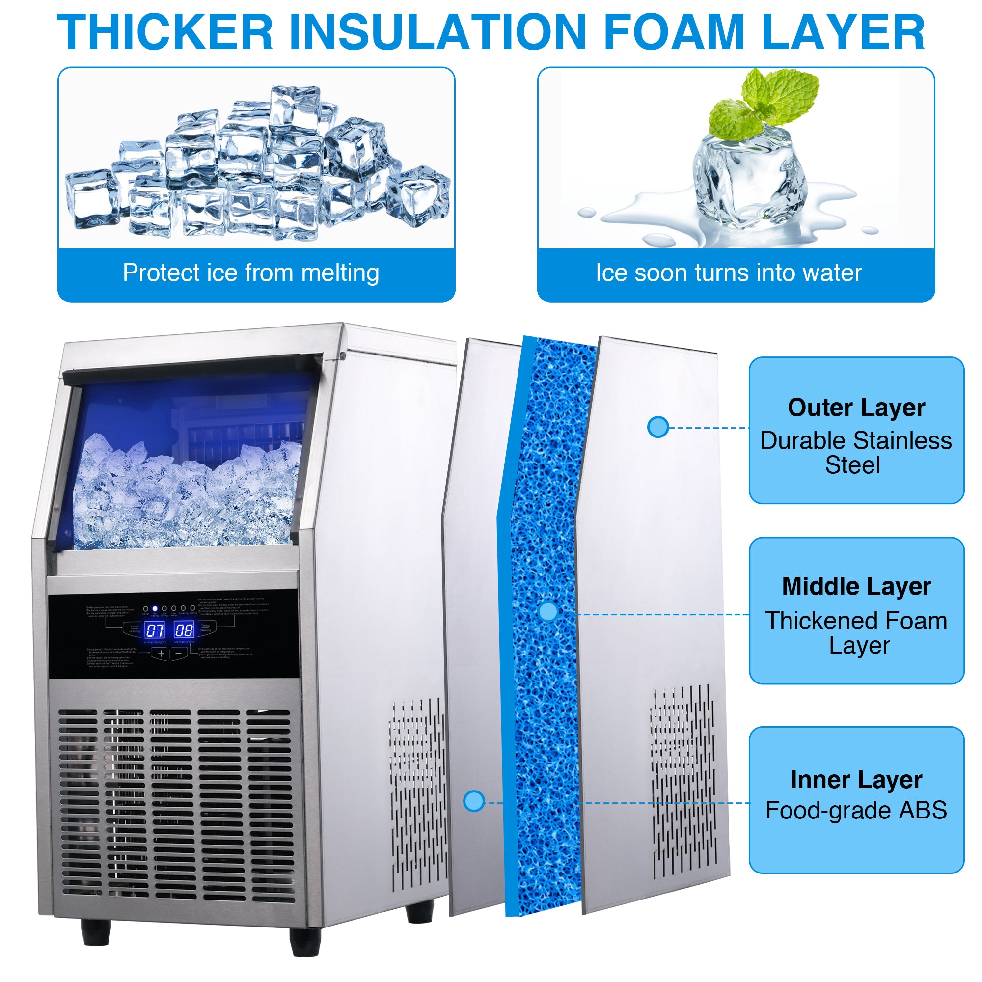 CIM45 - Commercial Ice Maker Machine 150LBS/24H