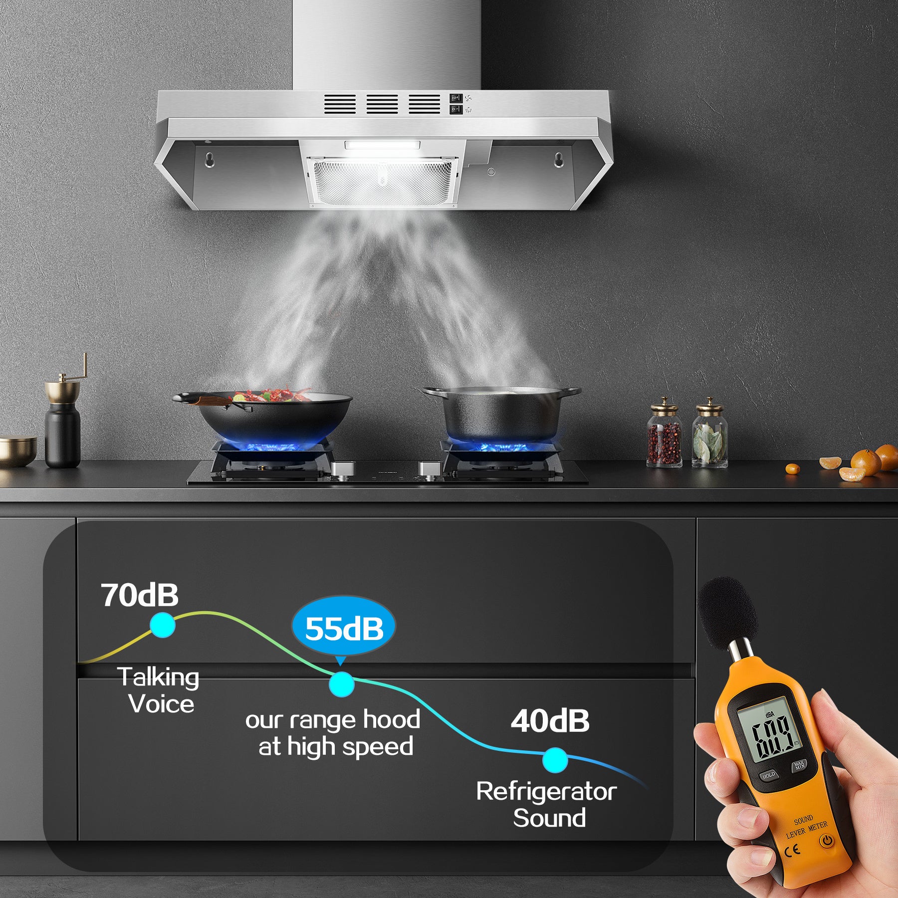 ZMS 3960 - 24 inch - 280CFM Under Cabinet Range Hood