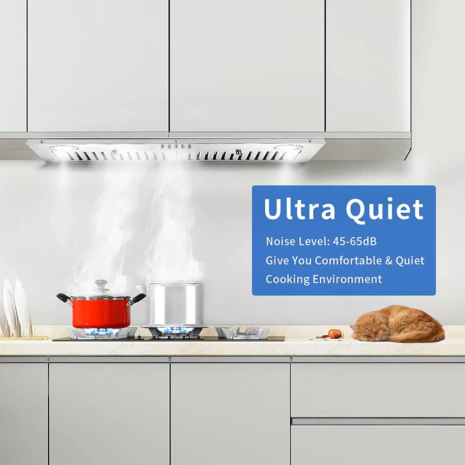 Refurbished Tieasy Built in stainless Steel Kitchen Vent Hood 600CFM
