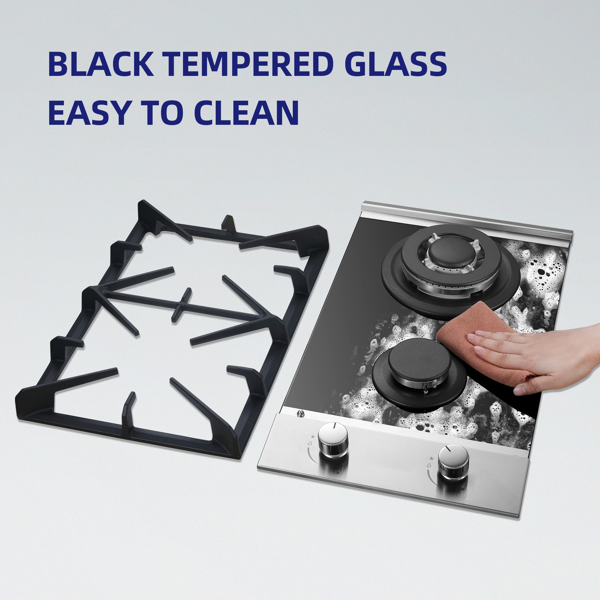 GC001-122G - 12 inch - 2 Burner Built-in Propane Gas Cooktop