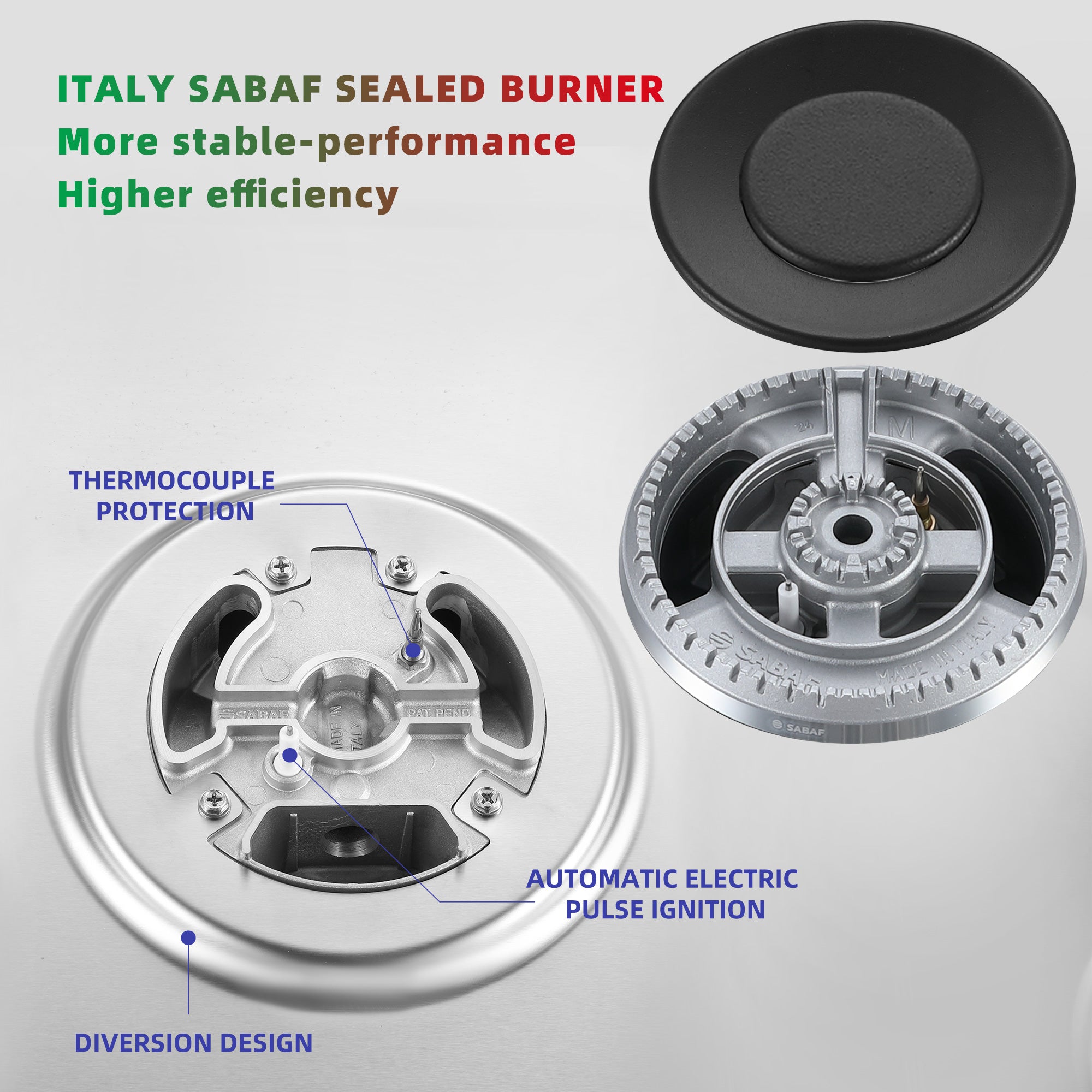 GC002-305S - 30 inch - 5 Burners Built-in Stainless Steel Gas Cooktop