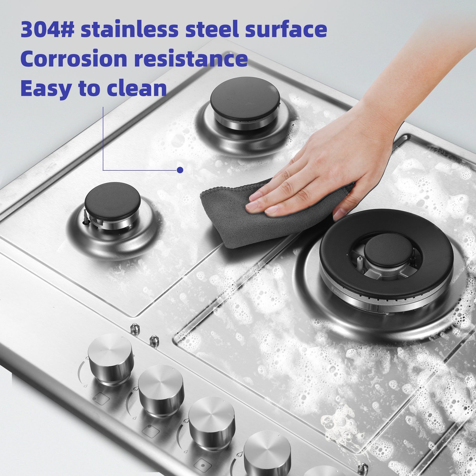 GC002-305S - 30 inch - 5 Burners Built-in Stainless Steel Gas Cooktop