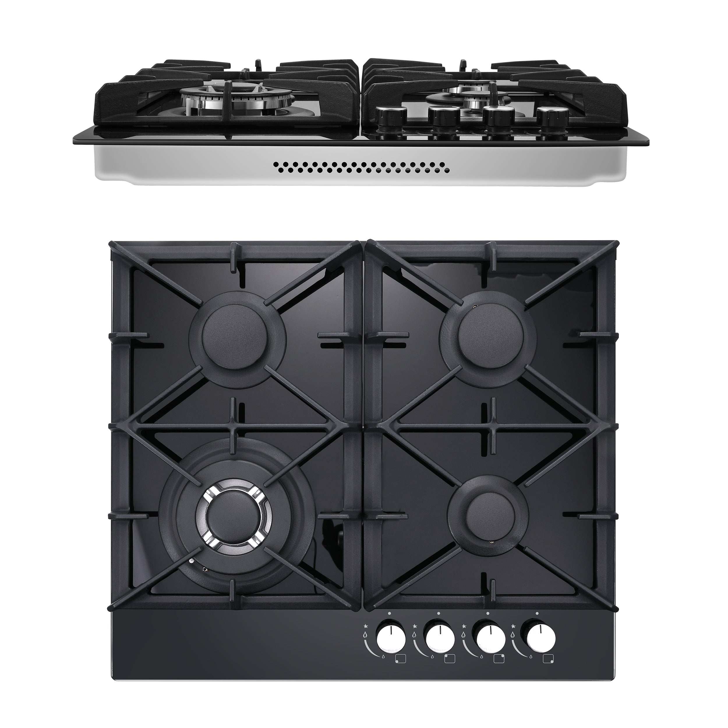 GC003-244G - 24 inch - 4 Burner Glass Gas Stove Top