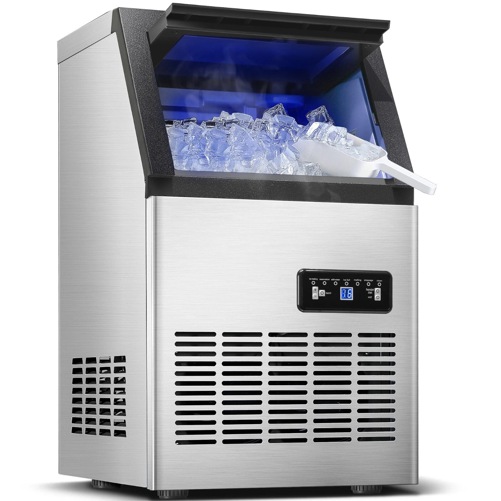 ICBZS40SS01A - 120lbs/24H Commercial Ice Maker Machine, 40 Cubes/Cycle with 33LBS Storage for Home