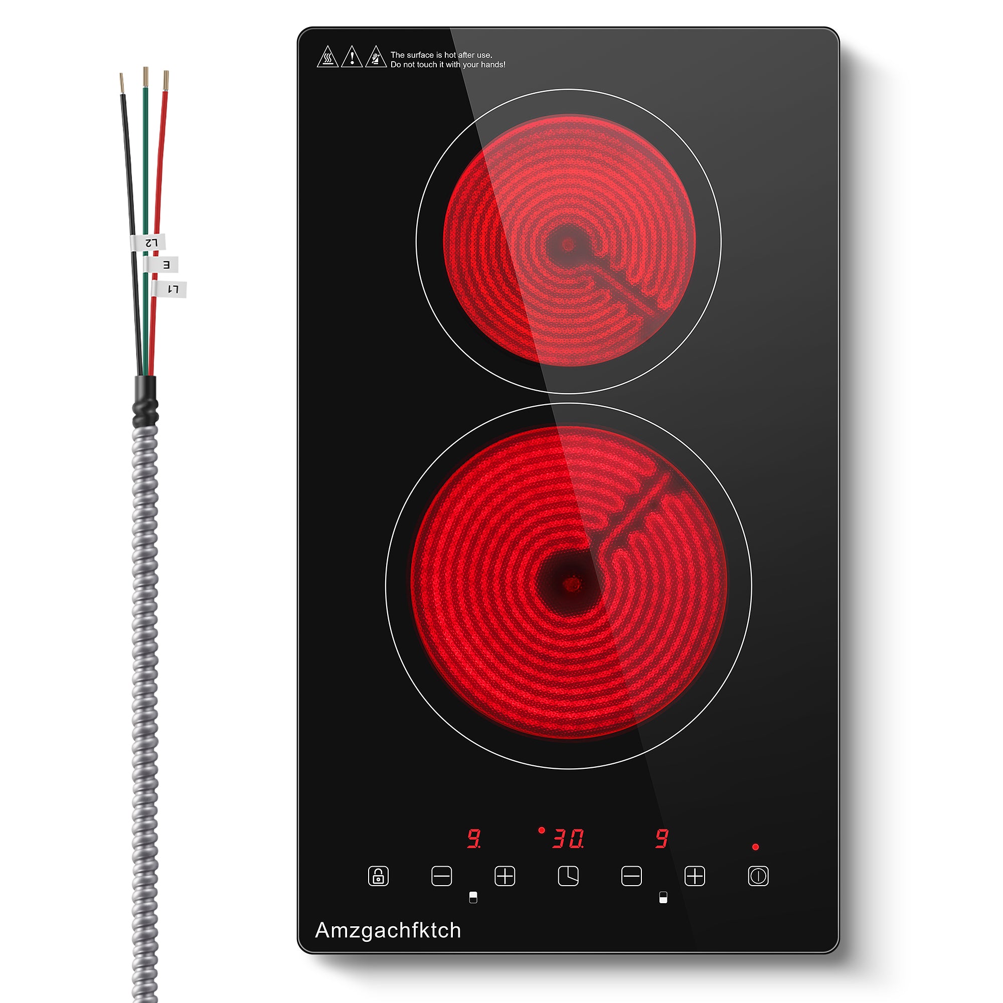 SK001-122BE- 12 Inch Built-in 2 Burner Electric Cooktop- 3000W, 220V~240V