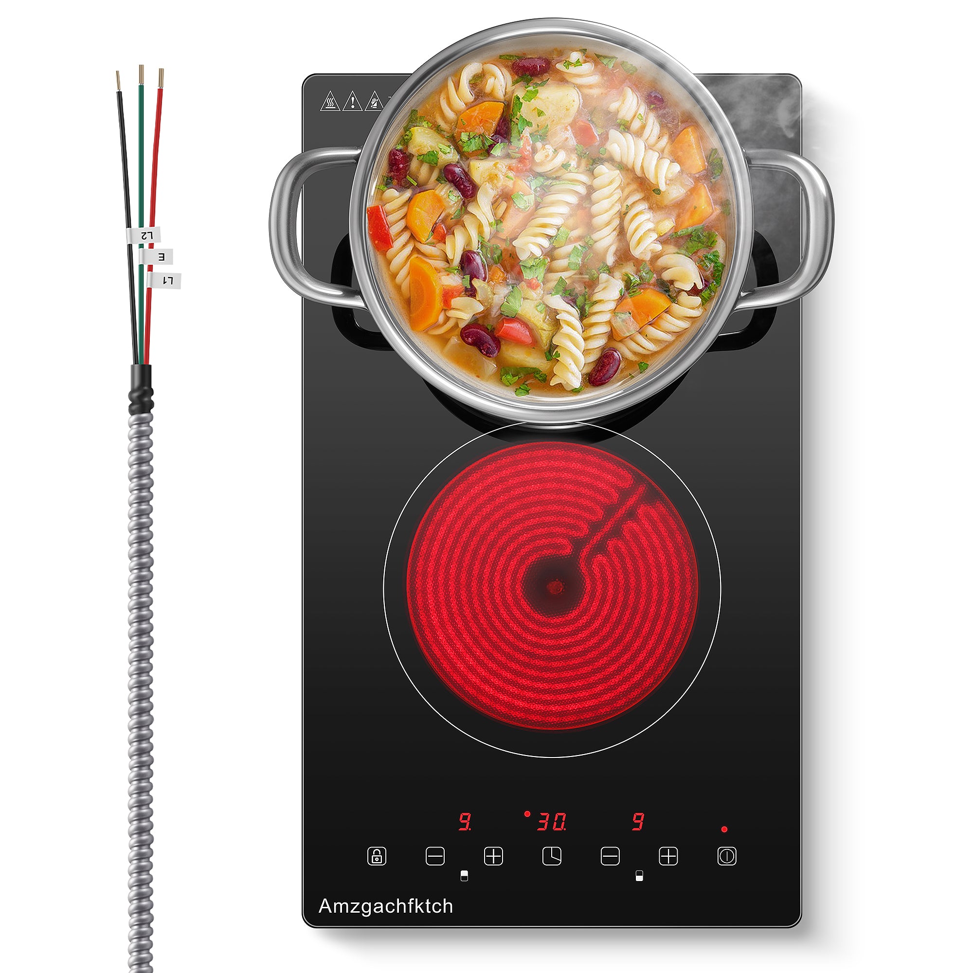 SK001-122BE- 12 Inch Built-in 2 Burner Electric Cooktop- 3000W, 220V~240V
