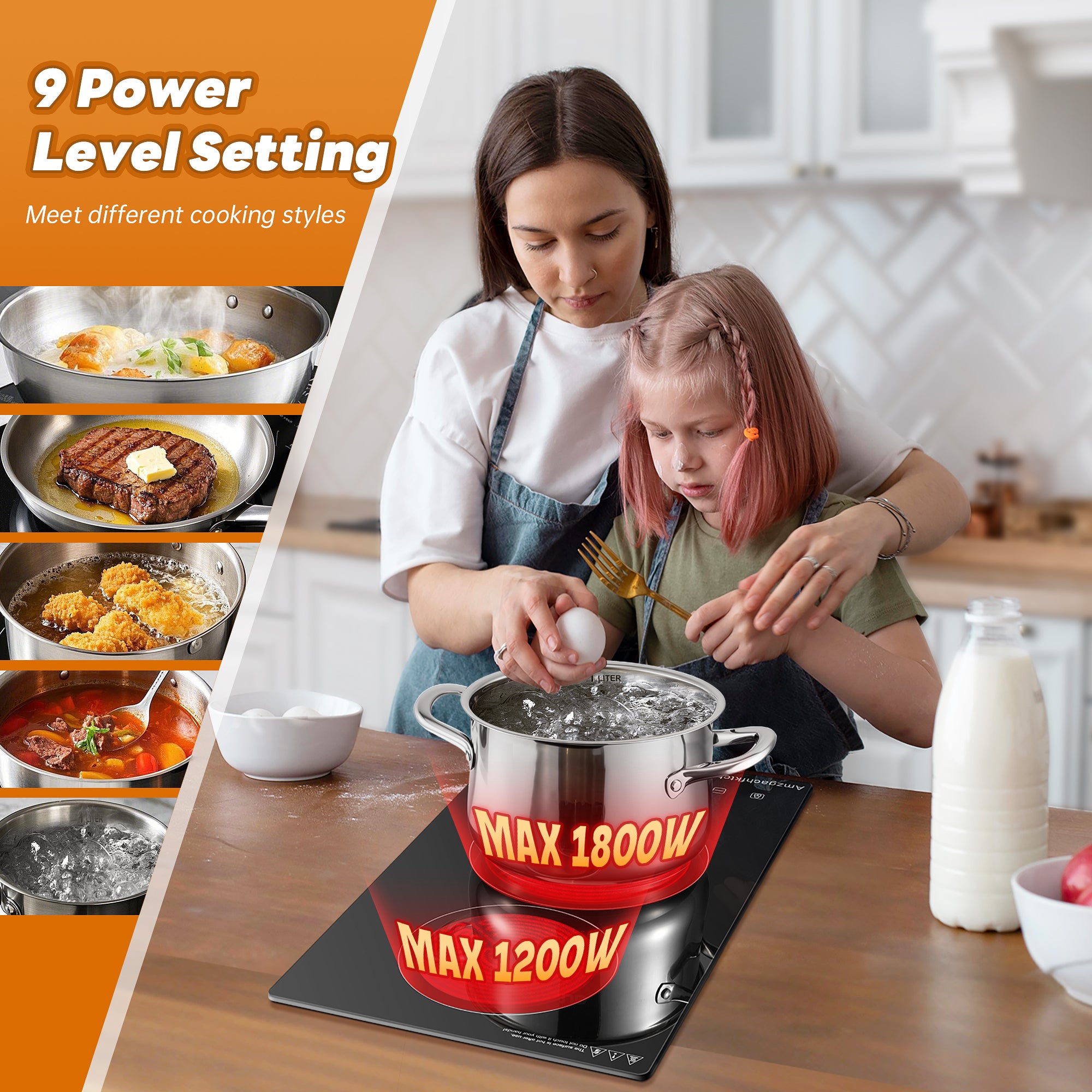 SK001-122BE- 12 Inch Built-in 2 Burner Electric Cooktop- 3000W, 220V~240V