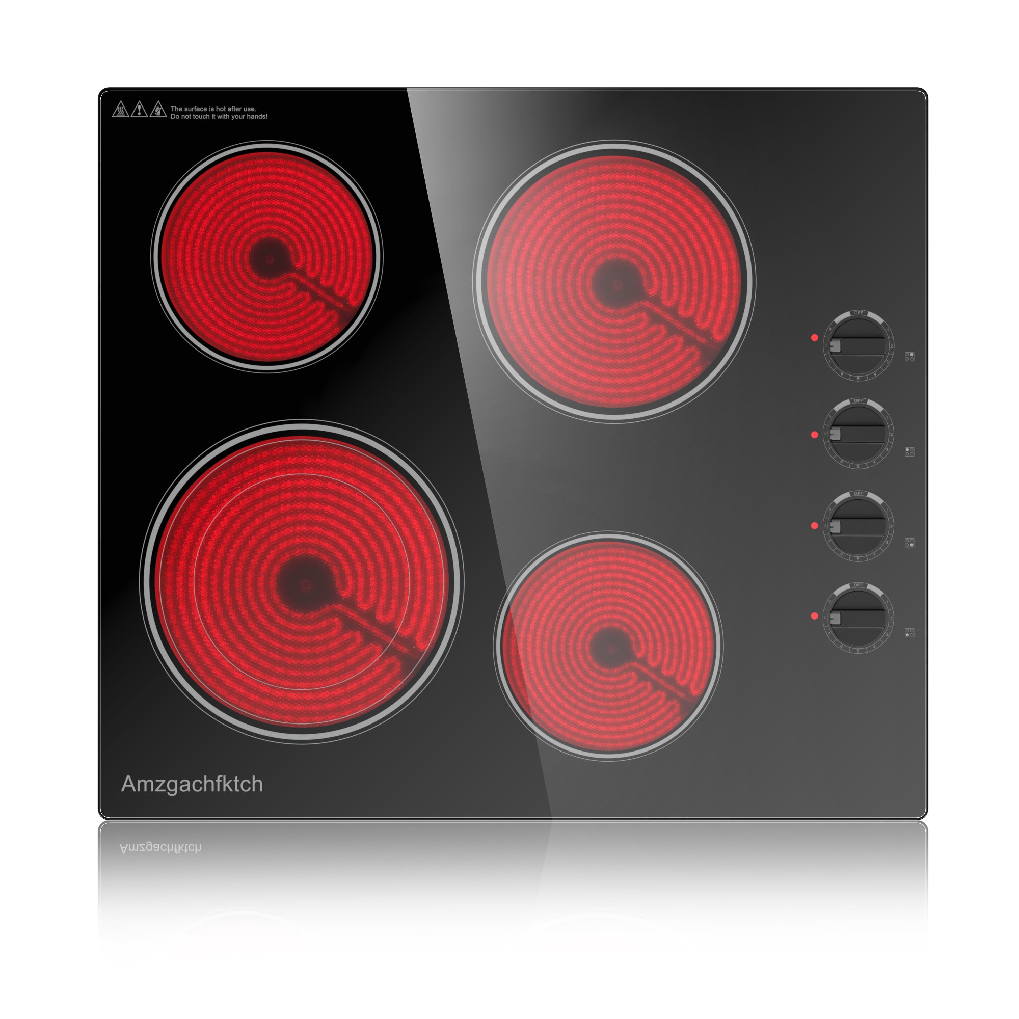 SK001-244BE- 24" Built-in Electric Cooktop 4 Burner Electric Ceramic Stove Knob