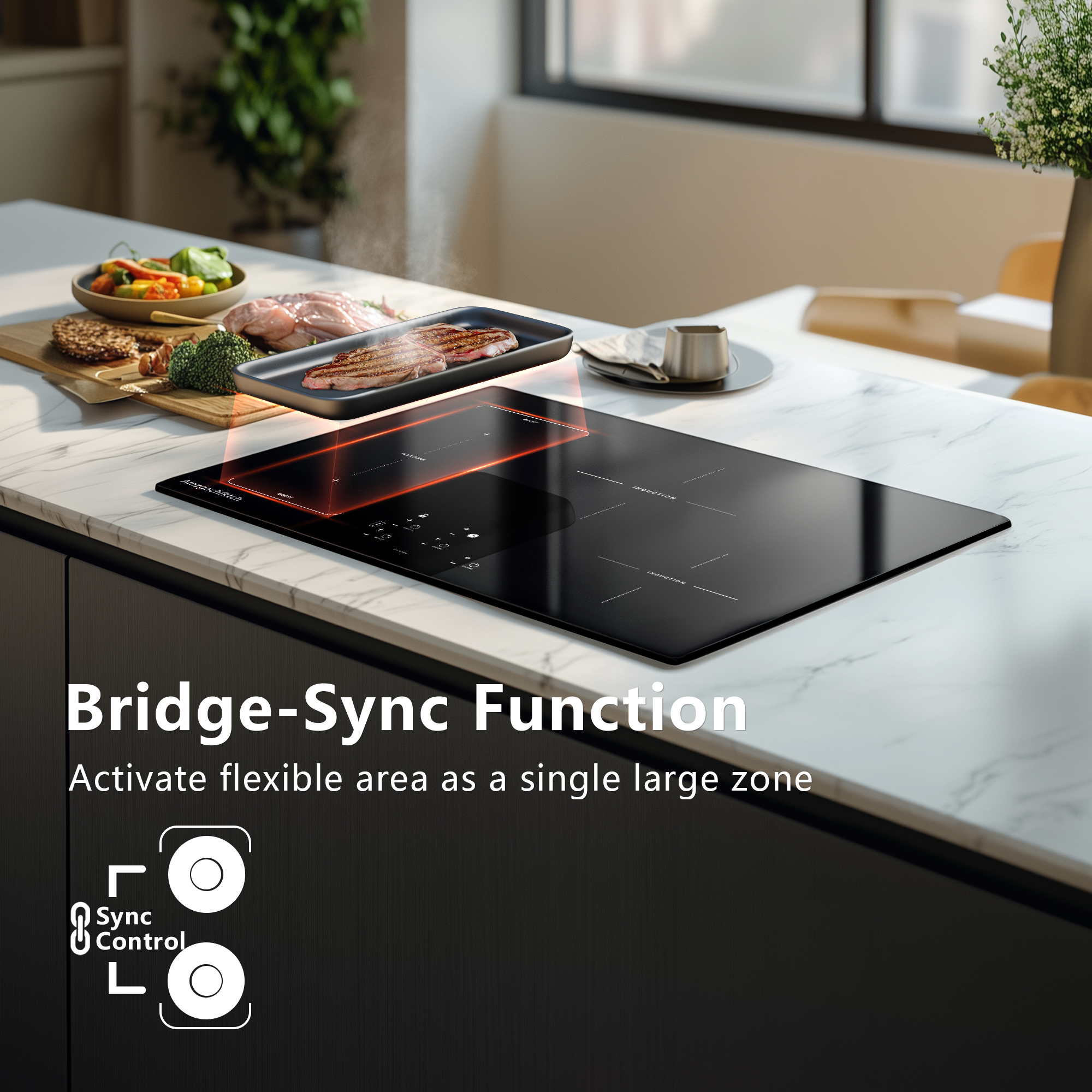 SK002-304BI- 30 Inch Induction Cooktop 4 Burner Built-In Electric Stove- 9000W, 220V~240V