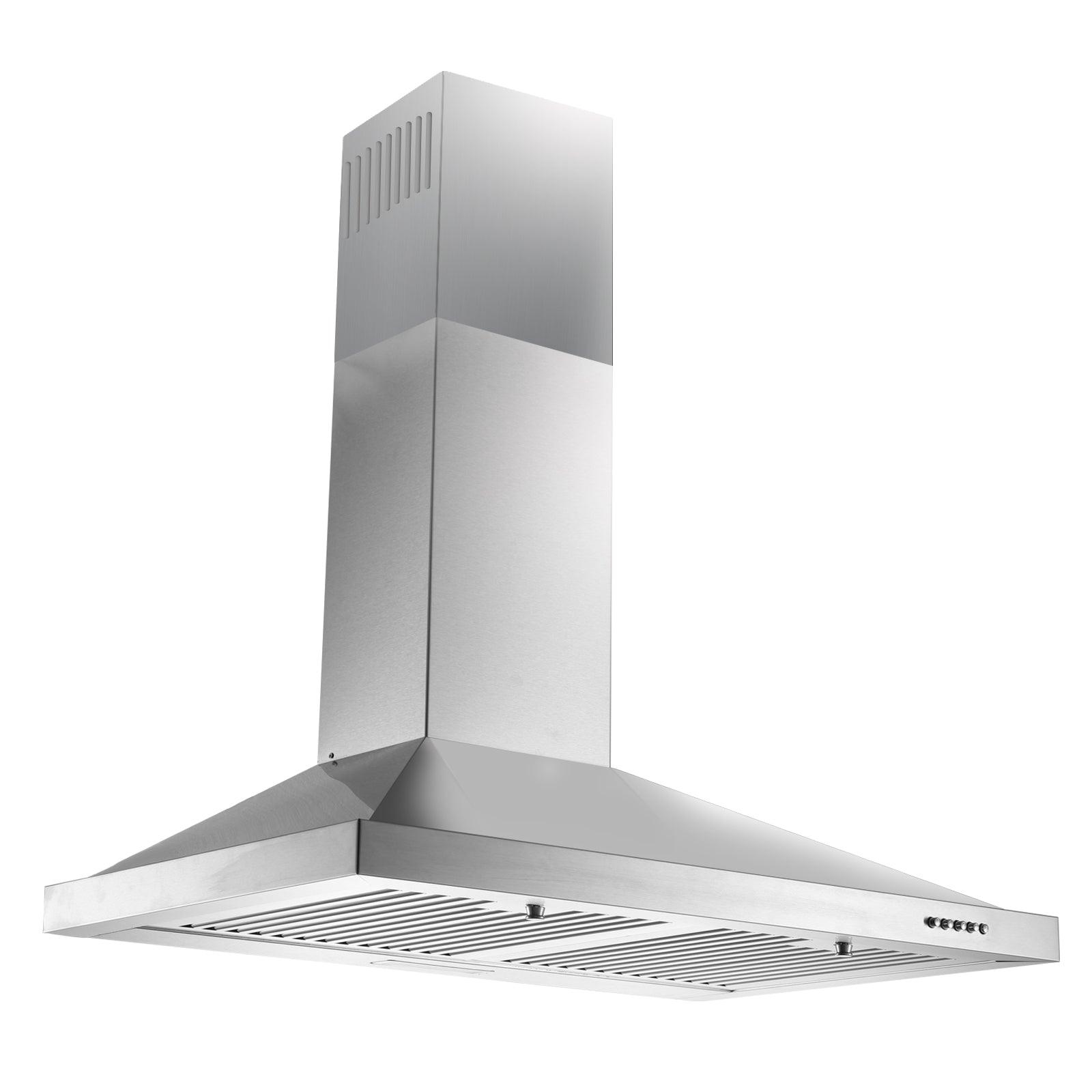 24 Inch Wall Mount Range Hood 450 CFM Ducted/Ductless with 3 Speed Exhaust Fan
