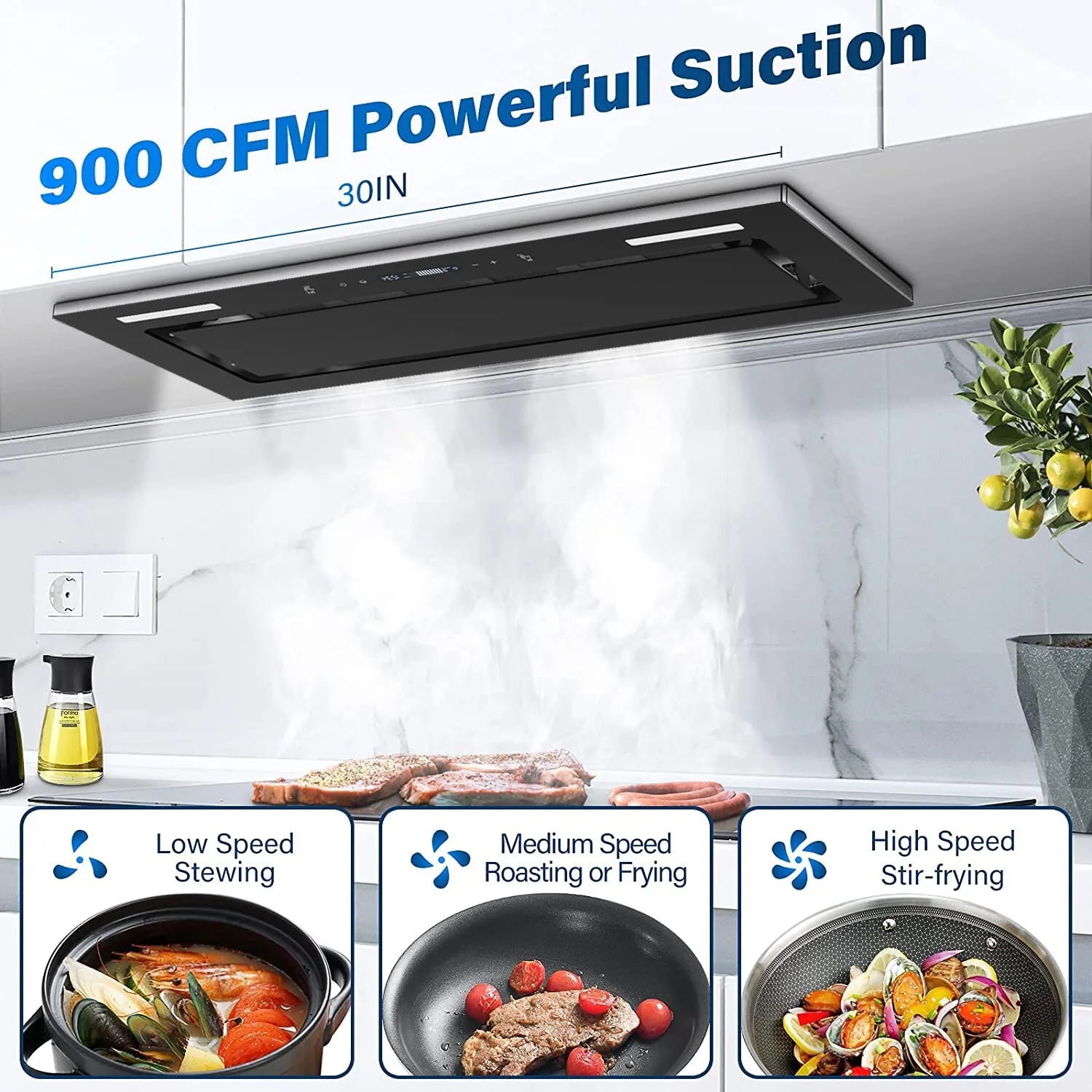 YYB1670T - 30in Built-in Range Hood 900CFM