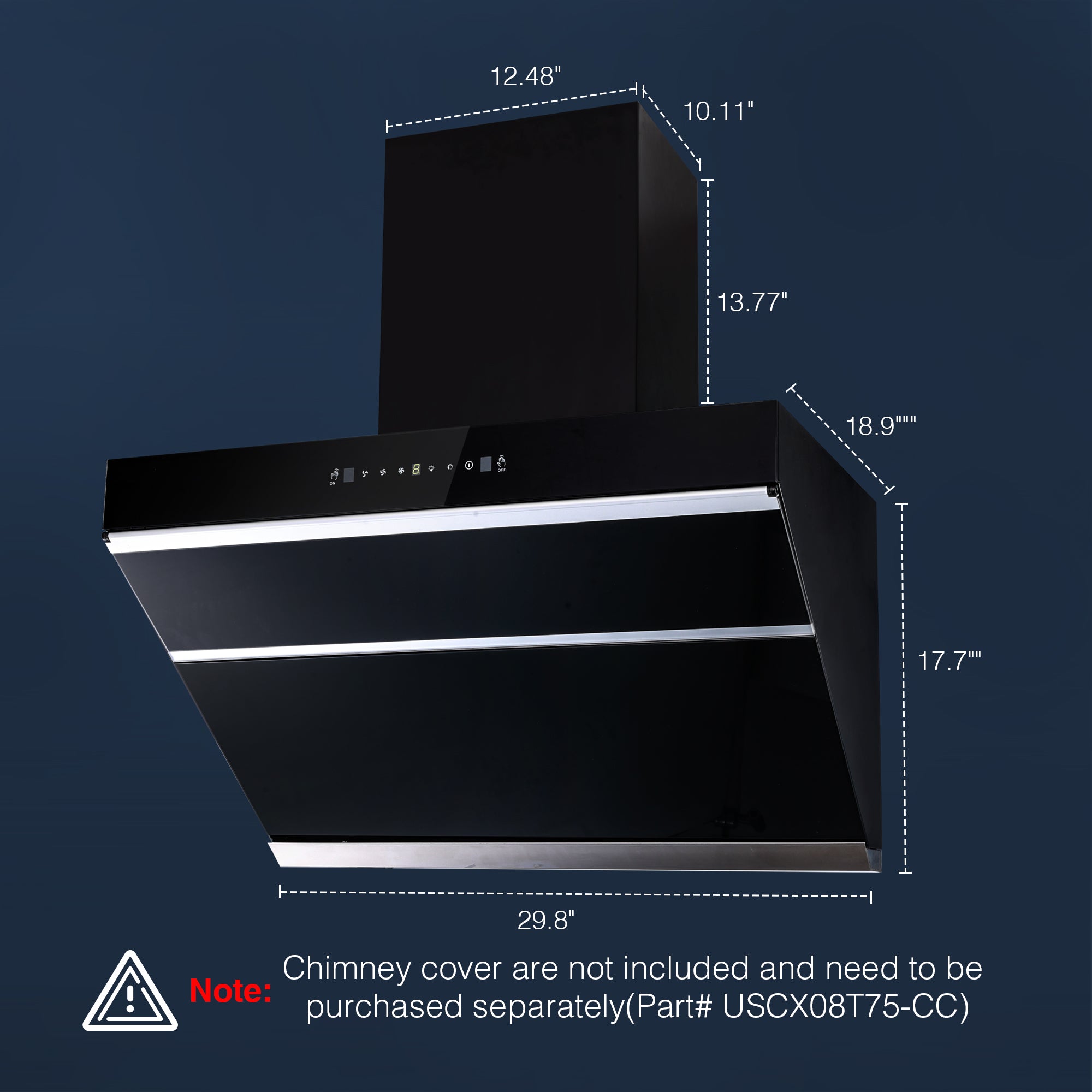 Tieasy Range Hood 30 inch Under Cabinet Range Hood 230 CFM with Carbon Filter - USGF 2375CF