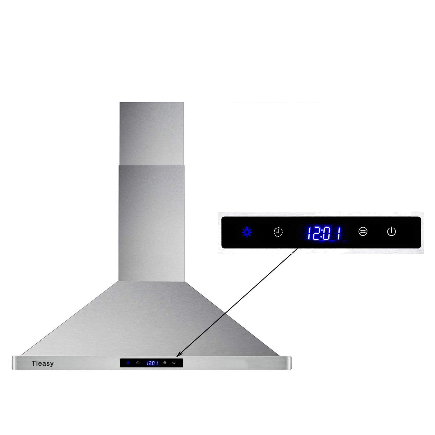 Tieasy 30 inch Wall Mount Range Hood 700 CFM Stainless Steel Kitchen Vent Hood