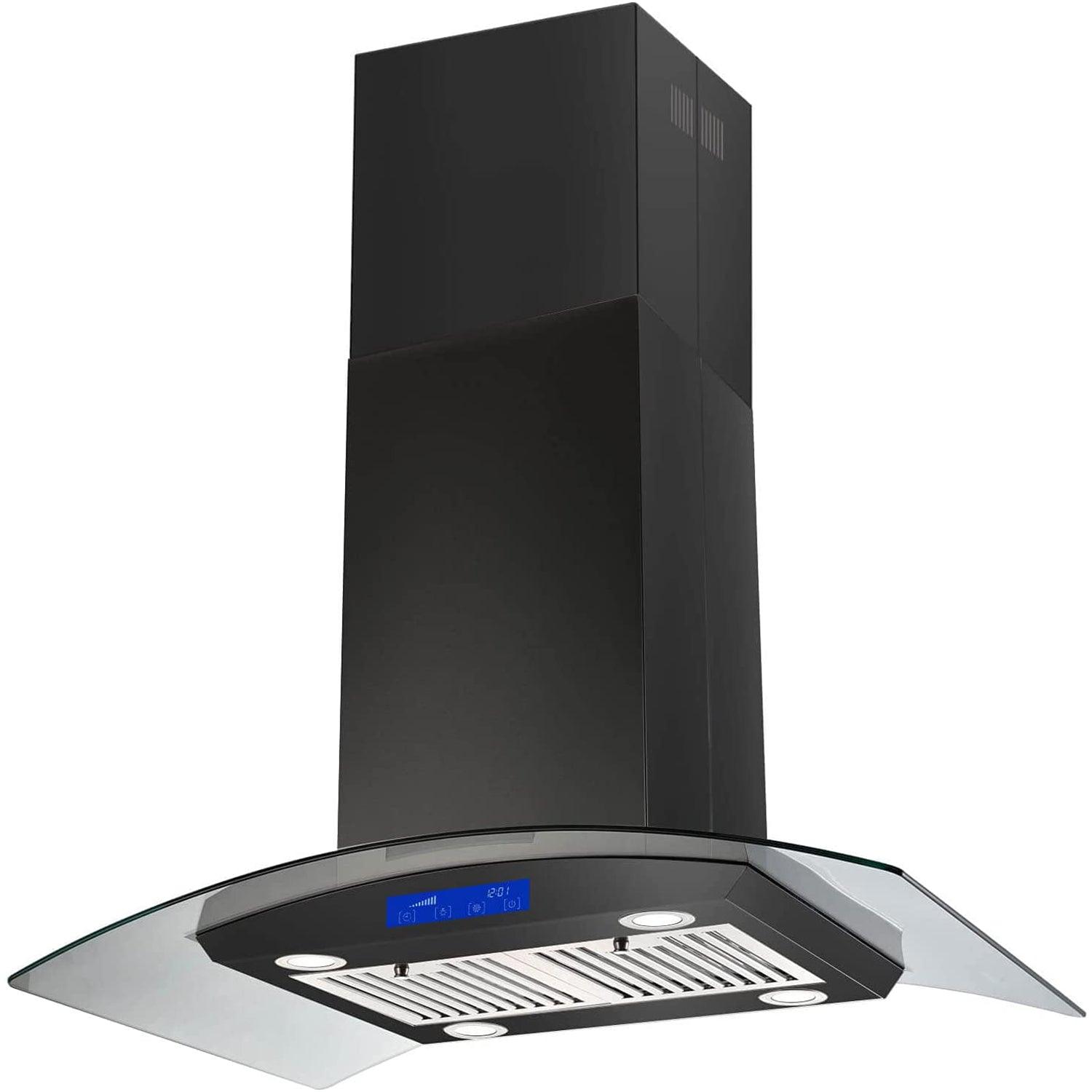 Tieasy 36 inch Island Mount Range Hood 700CFM with 4 LED Lights and Baffle filter