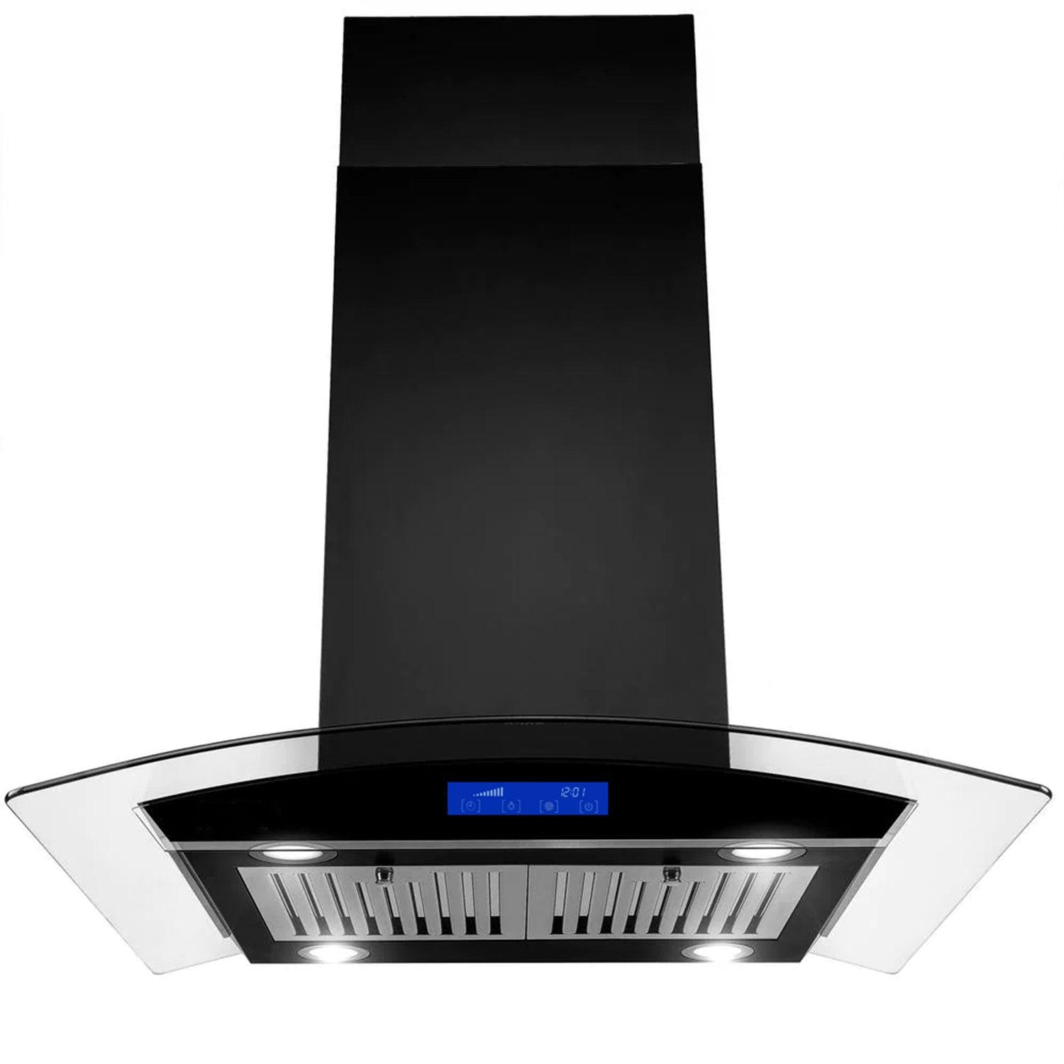 Tieasy 36 inch Island Mount Range Hood 700CFM with 4 LED Lights and Baffle filter