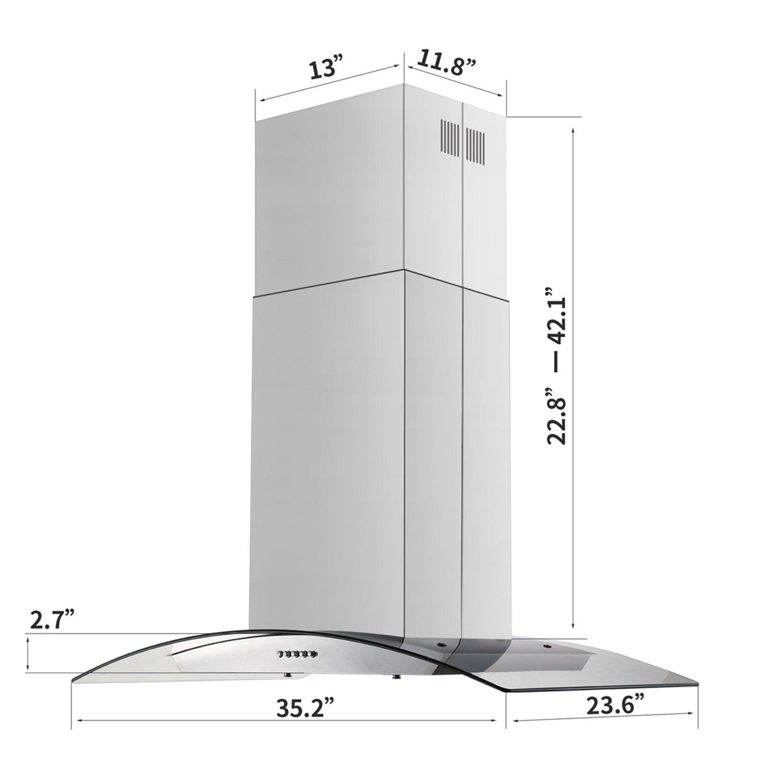 Tieasy Island Range Hood 36 inch Range Hood 700 CFM Permanent Grease Filters