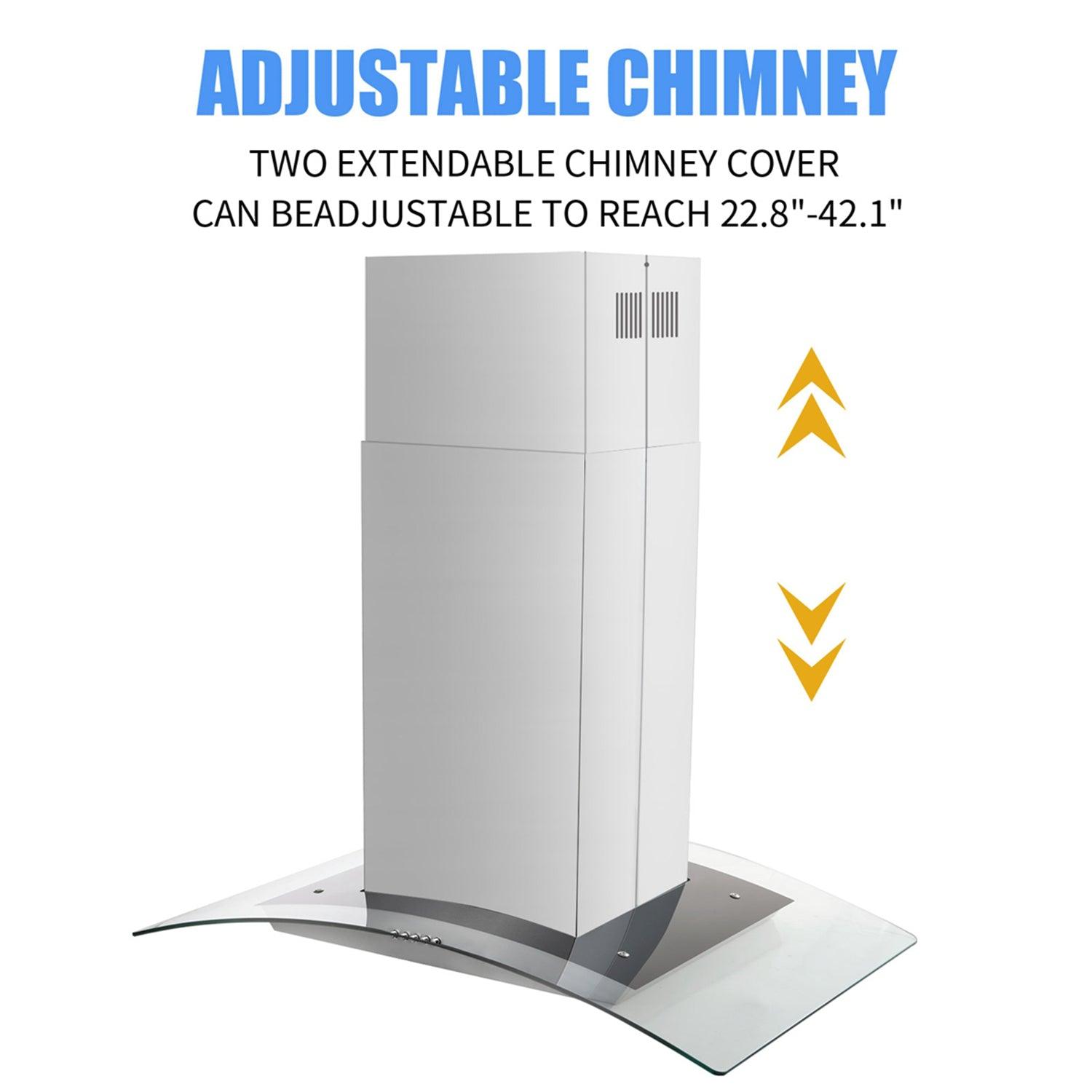Tieasy Island Range Hood 36 inch Range Hood 700 CFM Permanent Grease Filters