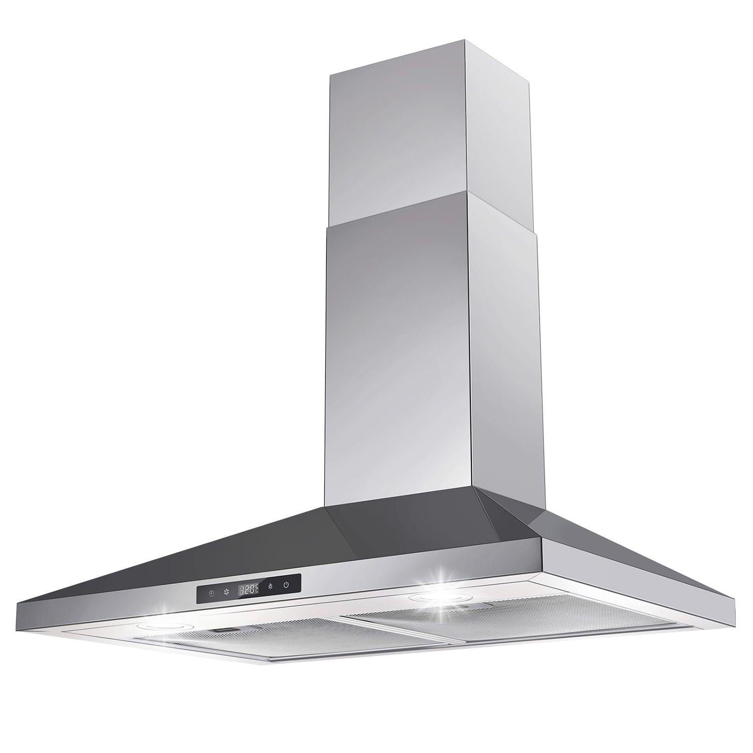 Tieasy Range Hood 30 inch Wall Mount Range Hood 450 CFM Vent Touch Control Aluminum Filters - Usys 0375A