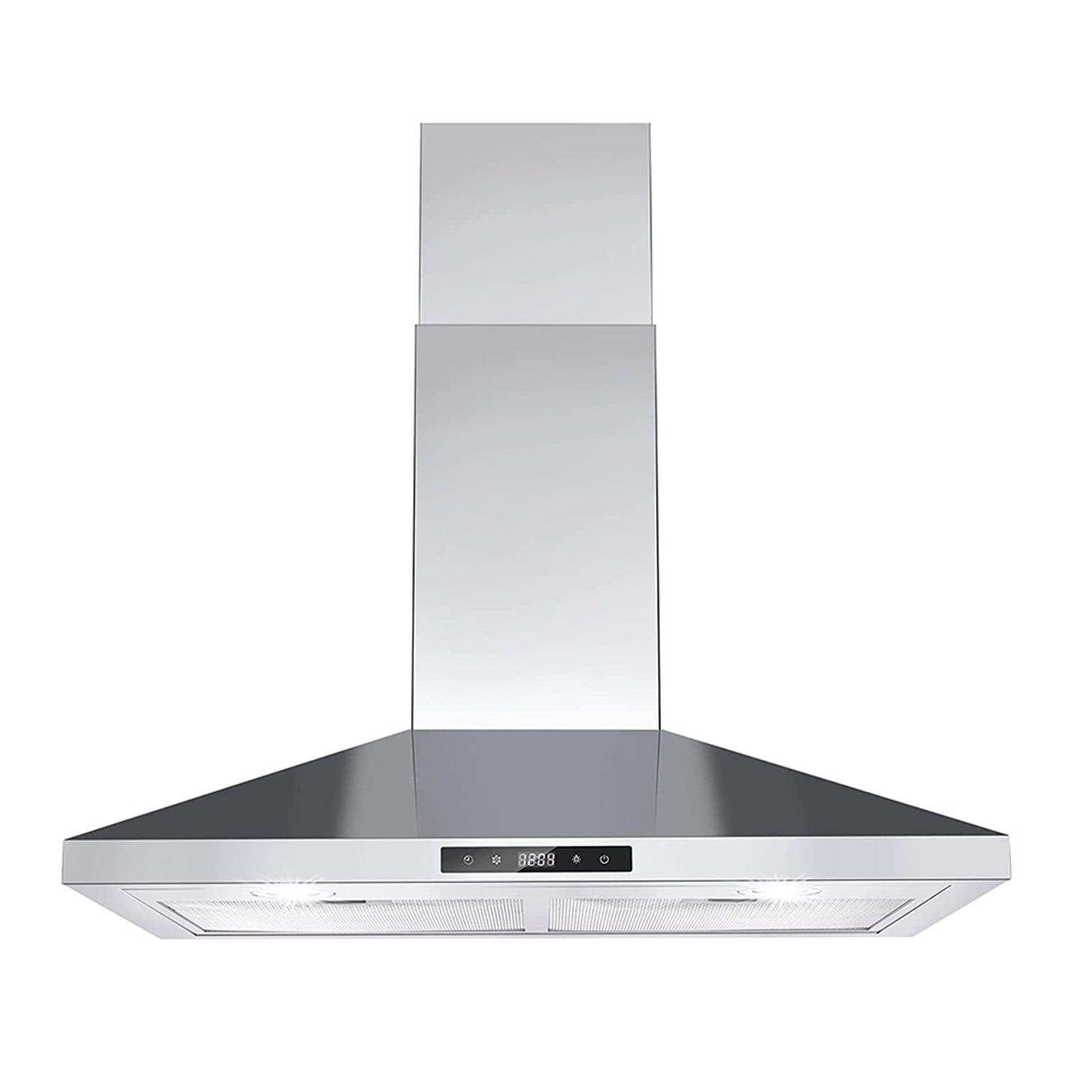 Tieasy Range Hood 30 inch Wall Mount Range Hood 450 CFM Vent Touch Control Aluminum Filters - Usys 0375A