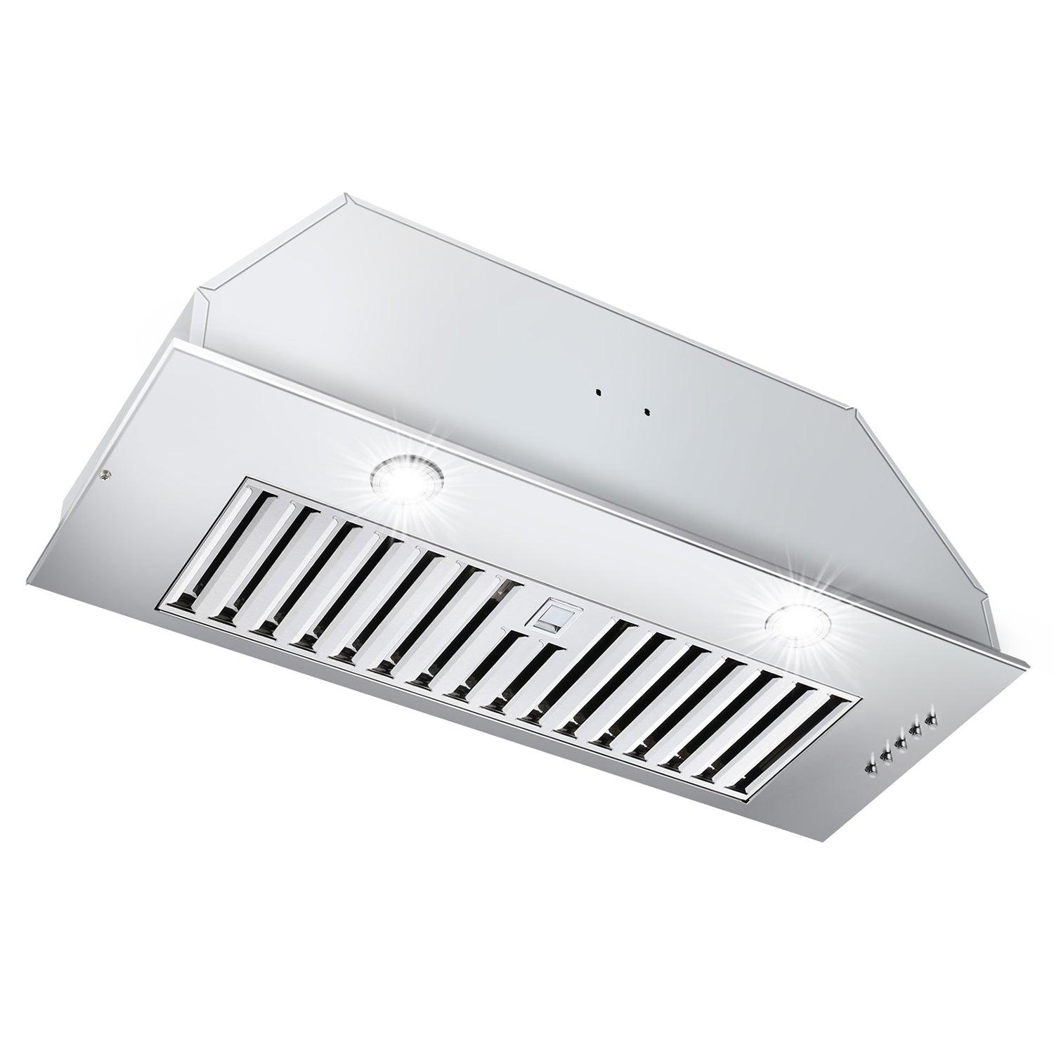 Tieasy Range Hood Insert 20 inch Built-in Range Hood Kitchen 600 CFM Over Stove Vent