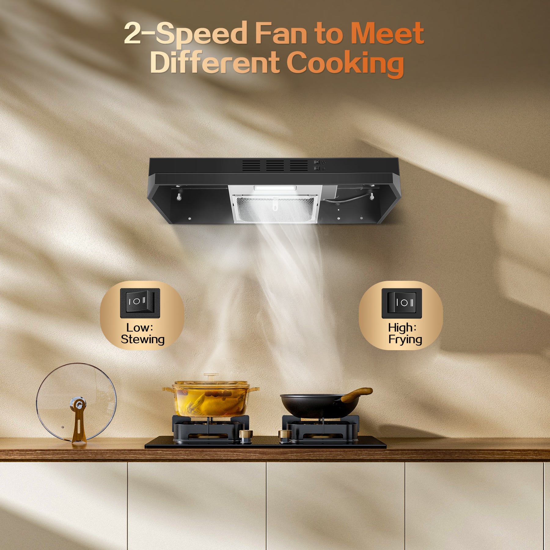 ZMS 3960BK - 24 inch - 280CFM Under Cabinet Range Hood