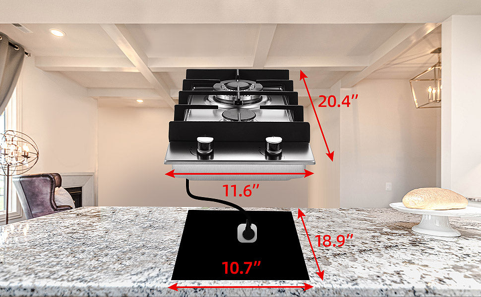 Installation of built-in gas cooktop