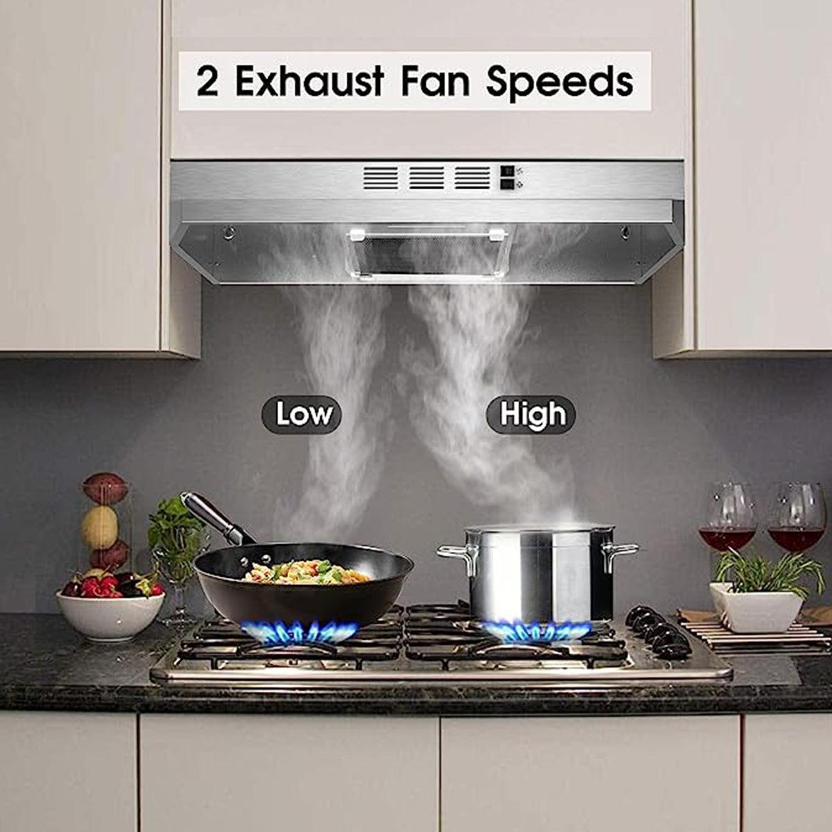 Tieasy Range Hood 30 inch Under Cabinet, Stainless Steel Kitchen Vent Hood 280CFM - ZMS- 3976 - Tieasy